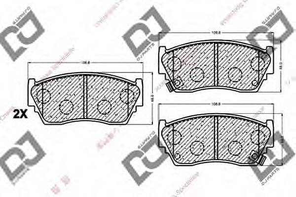 DJ PARTS BP1014 Комплект гальмівних колодок, дискове гальмо