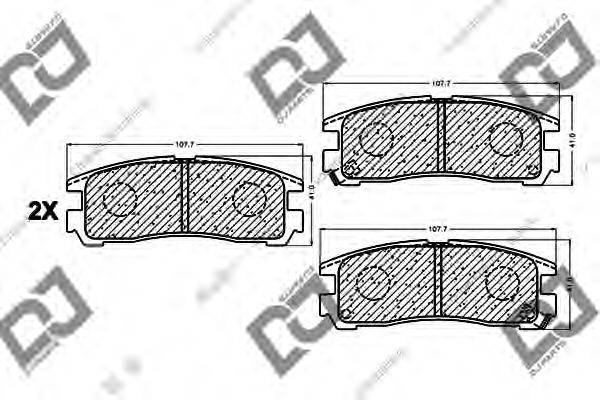 DJ PARTS BP1021 Комплект гальмівних колодок, дискове гальмо