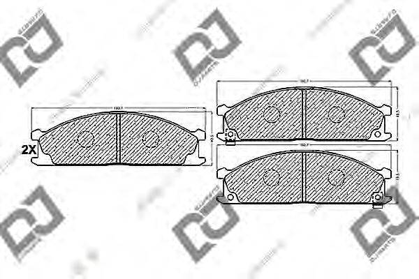 DJ PARTS BP1028 Комплект гальмівних колодок, дискове гальмо