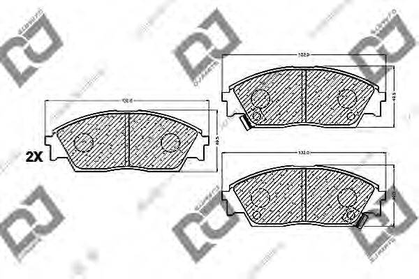 DJ PARTS BP1082 Комплект гальмівних колодок, дискове гальмо