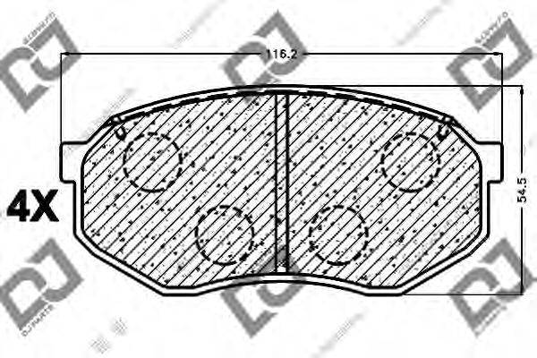 DJ PARTS BP1086 Комплект гальмівних колодок, дискове гальмо