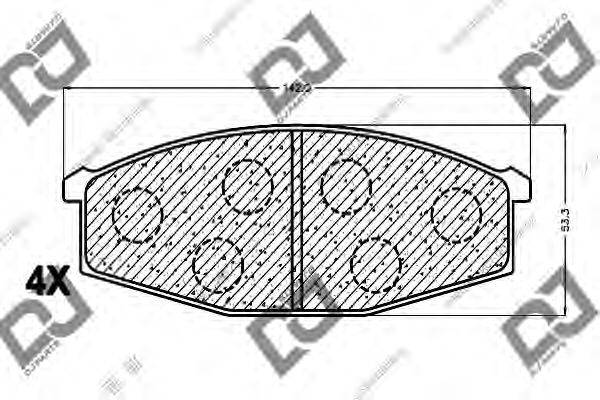 DJ PARTS BP1093 Комплект гальмівних колодок, дискове гальмо