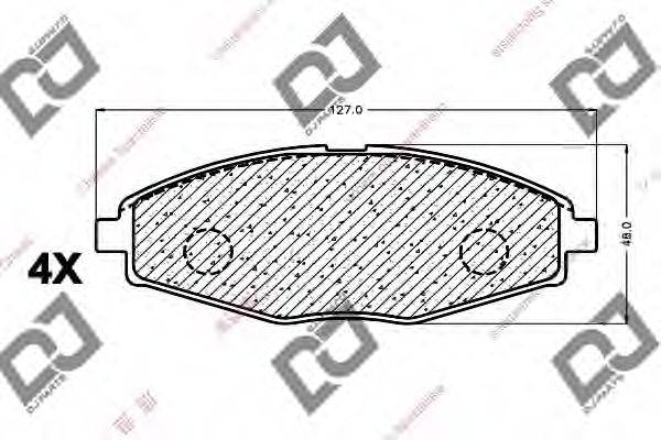 DJ PARTS BP1110 Комплект гальмівних колодок, дискове гальмо