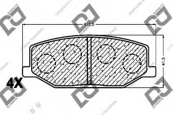 DJ PARTS BP1116 Комплект гальмівних колодок, дискове гальмо