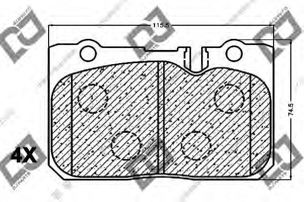 DJ PARTS BP1148 Комплект гальмівних колодок, дискове гальмо