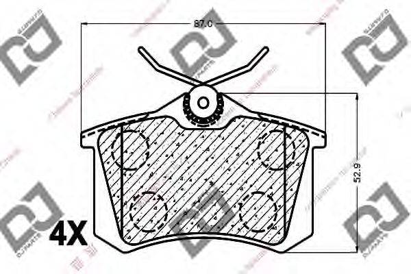 DJ PARTS BP1190 Комплект гальмівних колодок, дискове гальмо