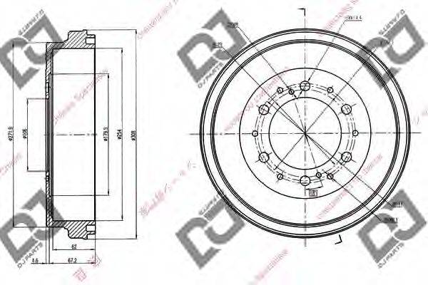 DJ PARTS BR1028 Гальмівний барабан