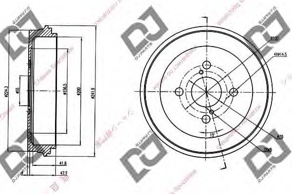 DJ PARTS BR1029 Гальмівний барабан