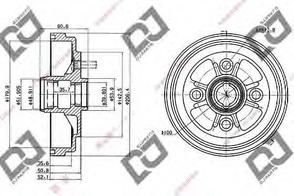 DJ PARTS BR1031 Гальмівний барабан