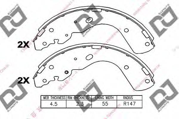 DJ PARTS BS1062 Комплект гальмівних колодок