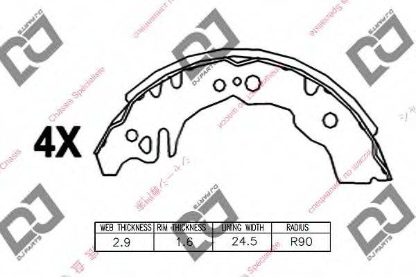 DJ PARTS BS1085 Комплект гальмівних колодок