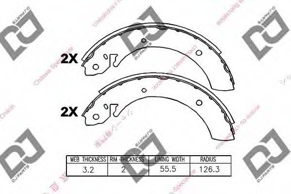 DJ PARTS BS1136 Комплект гальмівних колодок