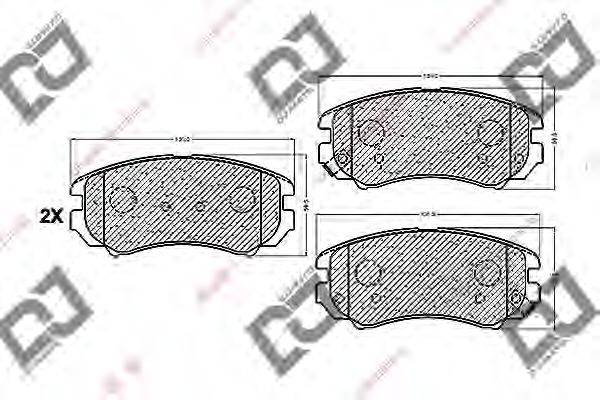 DJ PARTS BP1104 Комплект гальмівних колодок, дискове гальмо