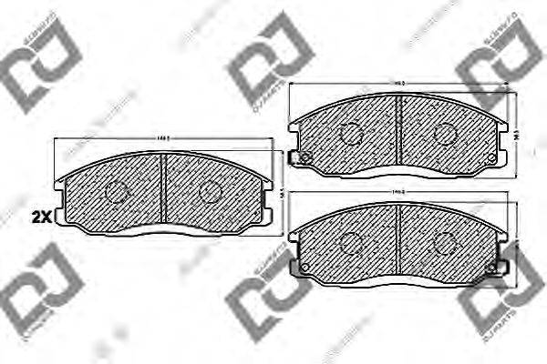 DJ PARTS BP1126 Комплект гальмівних колодок, дискове гальмо