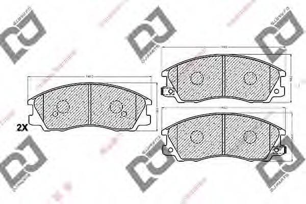 DJ PARTS BP1132 Комплект гальмівних колодок, дискове гальмо