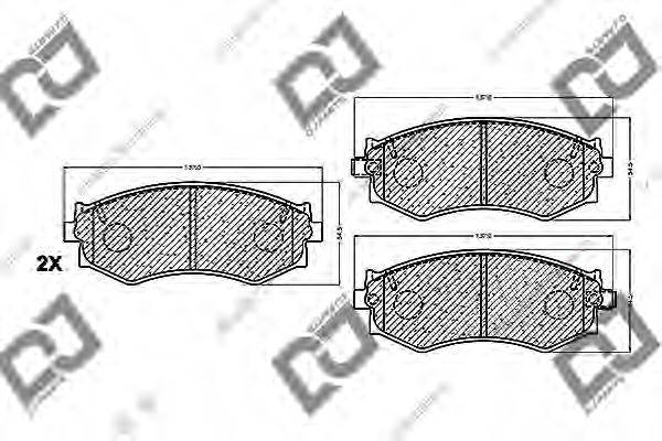 DJ PARTS BP1201 Комплект гальмівних колодок, дискове гальмо