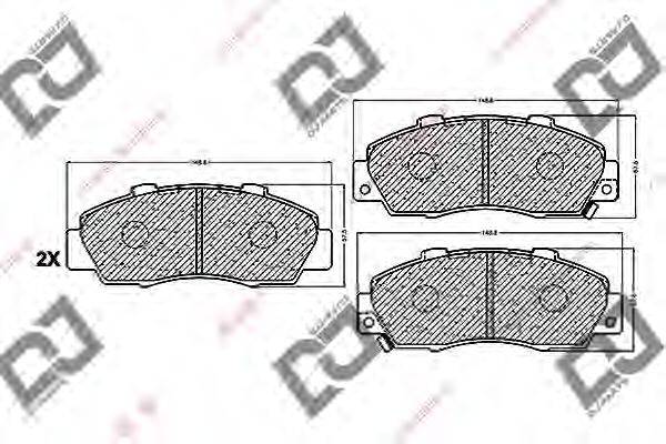 DJ PARTS BP1205 Комплект гальмівних колодок, дискове гальмо