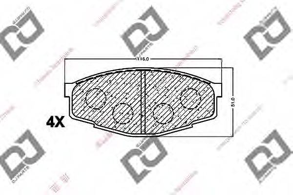 DJ PARTS BP1209 Комплект гальмівних колодок, дискове гальмо