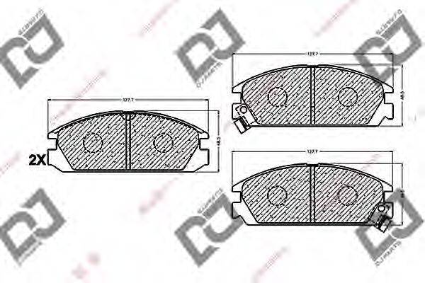 DJ PARTS BP1216 Комплект гальмівних колодок, дискове гальмо