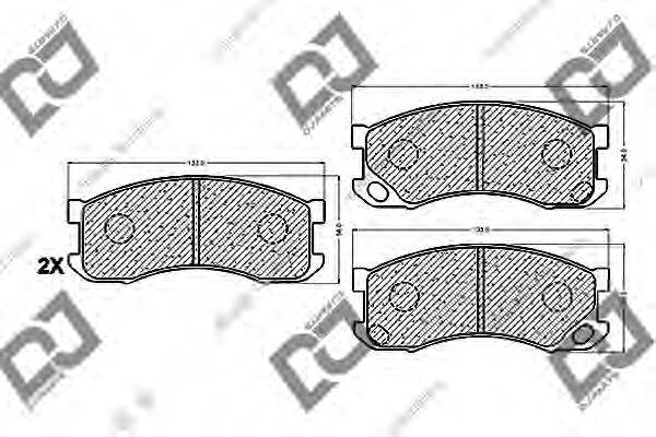 DJ PARTS BP1241 Комплект гальмівних колодок, дискове гальмо