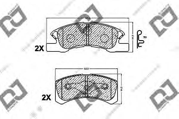 DJ PARTS BP1244 Комплект гальмівних колодок, дискове гальмо