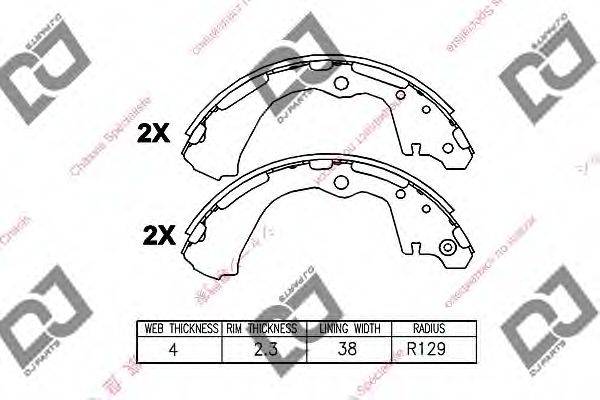 DJ PARTS BS1142 Комплект гальмівних колодок