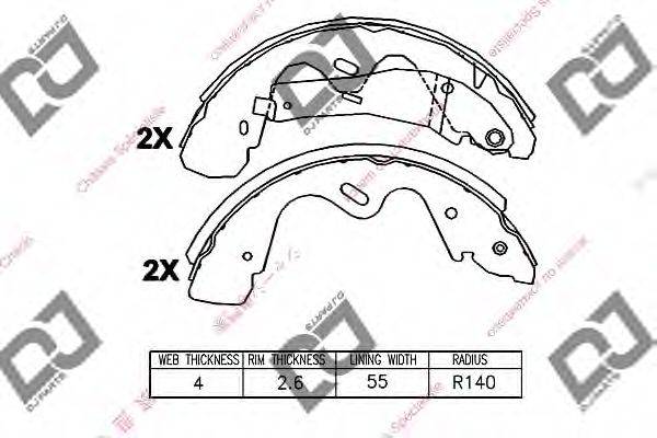 DJ PARTS BS1146 Комплект гальмівних колодок