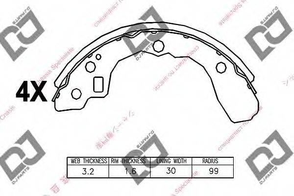 DJ PARTS BS1157 Комплект гальмівних колодок