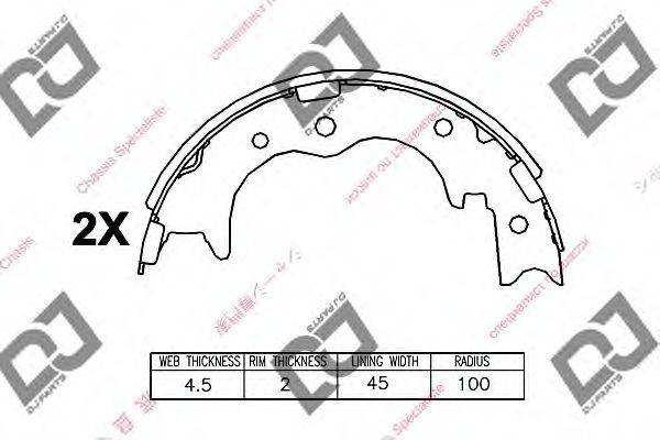 DJ PARTS BS1227 Комплект гальмівних колодок