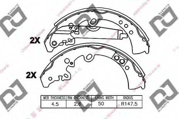 DJ PARTS BS1250 Комплект гальмівних колодок