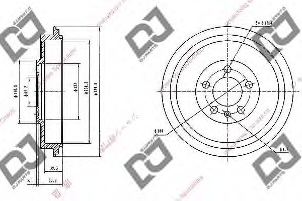 DJ PARTS BR1063 Гальмівний барабан