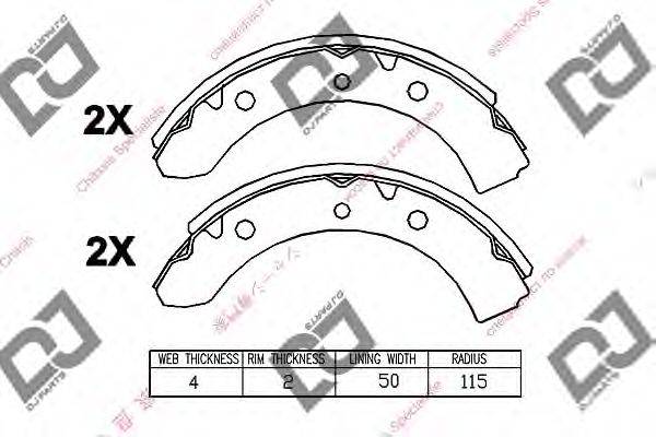 DJ PARTS BS1339 Комплект гальмівних колодок