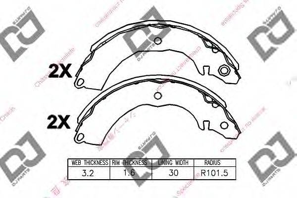 DJ PARTS BS1365 Комплект гальмівних колодок