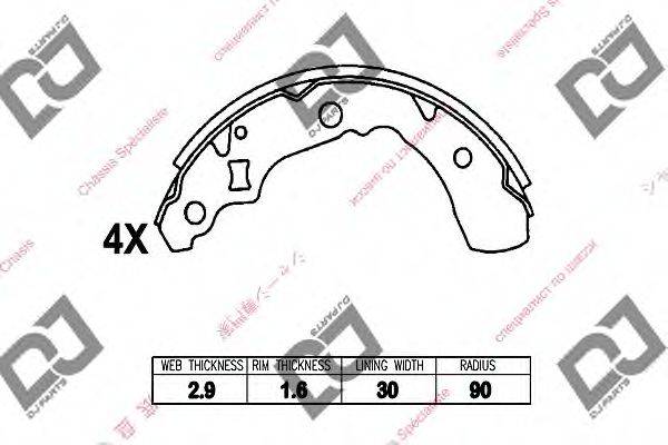 DJ PARTS BS1071 Комплект гальмівних колодок