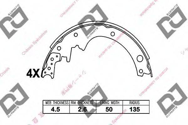 DJ PARTS BS1098 Комплект гальмівних колодок