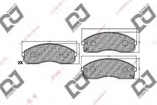 DJ PARTS BP1290 Комплект гальмівних колодок, дискове гальмо