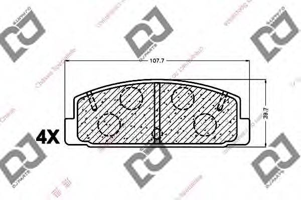 DJ PARTS BP1351 Комплект гальмівних колодок, дискове гальмо