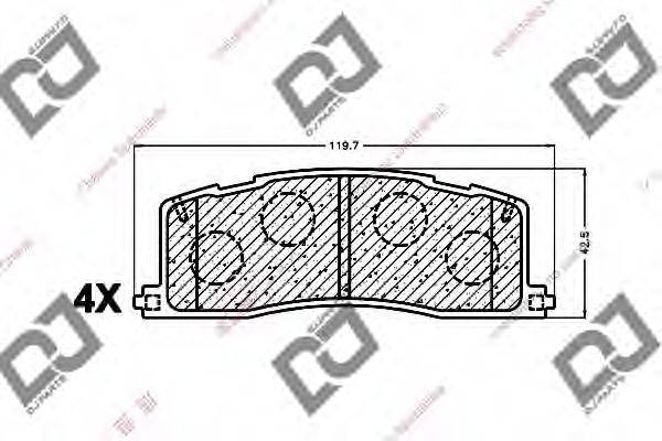 DJ PARTS BP1404 Комплект гальмівних колодок, дискове гальмо