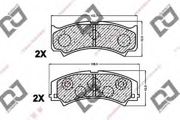 DJ PARTS BP1425 Комплект гальмівних колодок, дискове гальмо