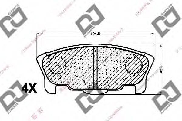 DJ PARTS BP1426 Комплект гальмівних колодок, дискове гальмо