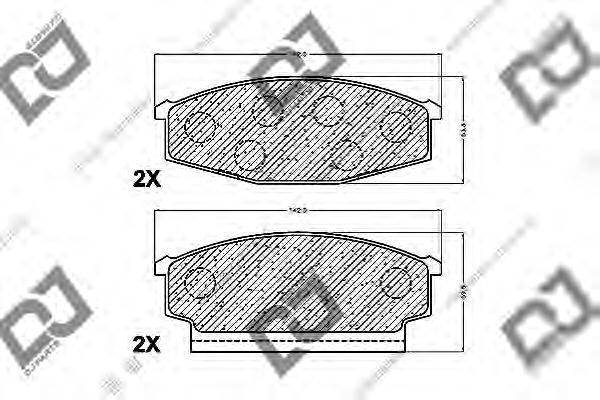 DJ PARTS BP1448 Комплект гальмівних колодок, дискове гальмо