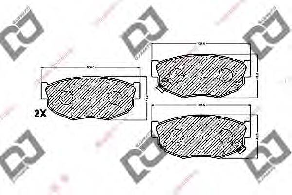 DJ PARTS BP1460 Комплект гальмівних колодок, дискове гальмо