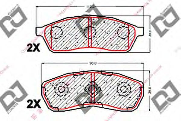 DJ PARTS BP1832 Комплект гальмівних колодок, дискове гальмо