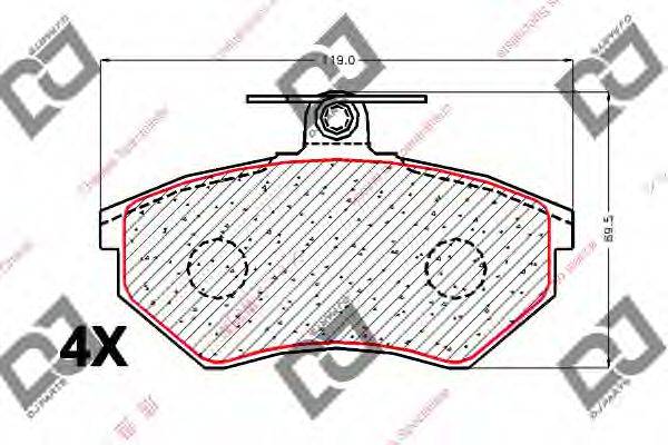 DJ PARTS BP1862 Комплект гальмівних колодок, дискове гальмо