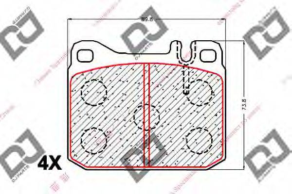 DJ PARTS BP1865 Комплект гальмівних колодок, дискове гальмо