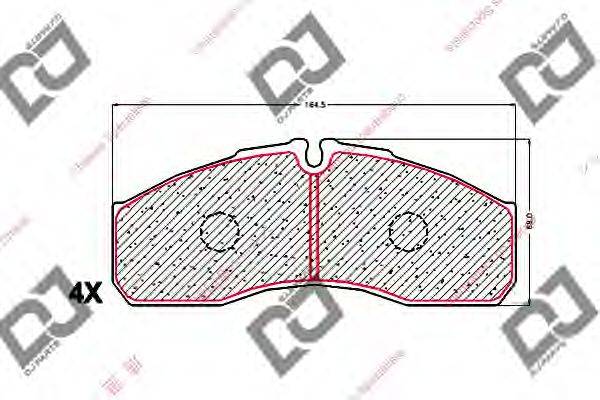 DJ PARTS BP1531 Комплект гальмівних колодок, дискове гальмо