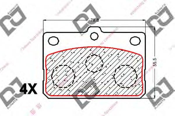 DJ PARTS BP1540 Комплект гальмівних колодок, дискове гальмо