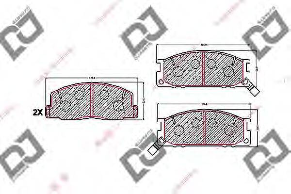 DJ PARTS BP1565 Комплект гальмівних колодок, дискове гальмо