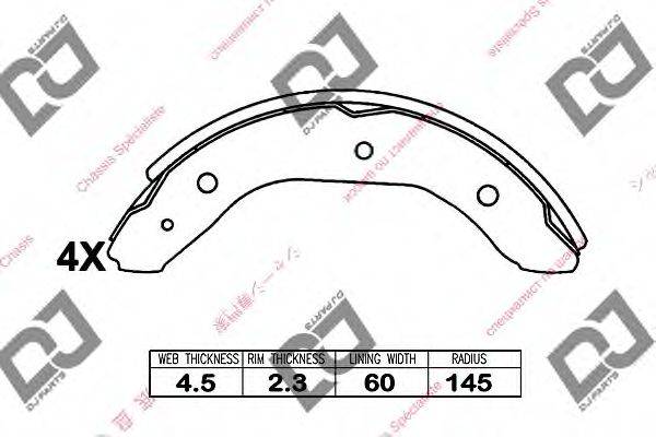 DJ PARTS BS1189 Комплект гальмівних колодок