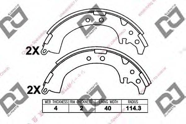 DJ PARTS BS1222 Комплект гальмівних колодок